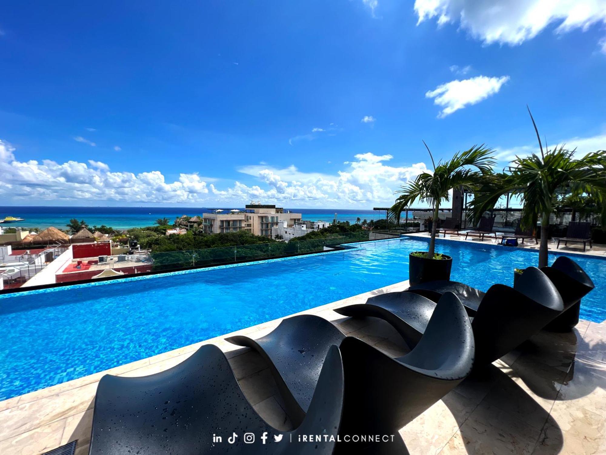 New P-2, Alberca, Sauna, Vista Al Mar Y 5ta Av Ir04 * Playa del Carmen
